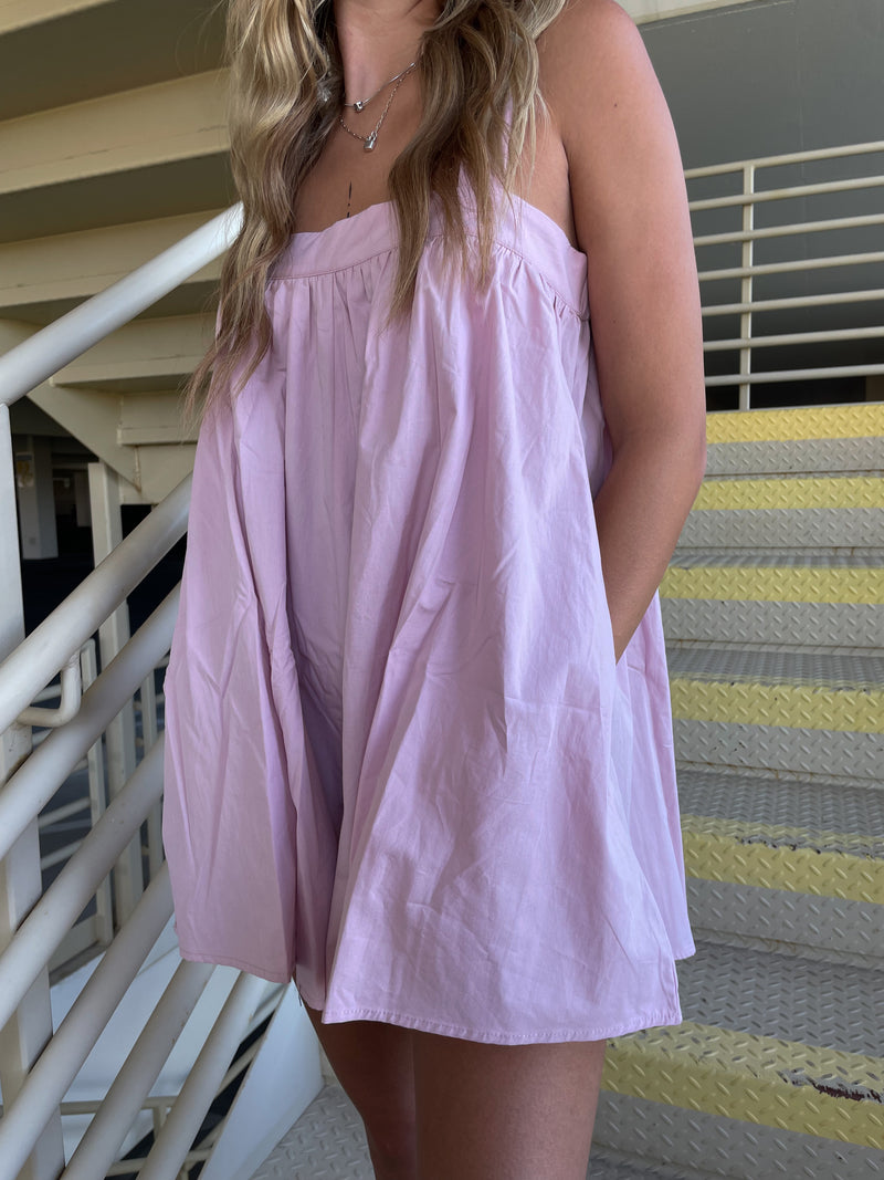 The Moment Romper in Pastel Pink