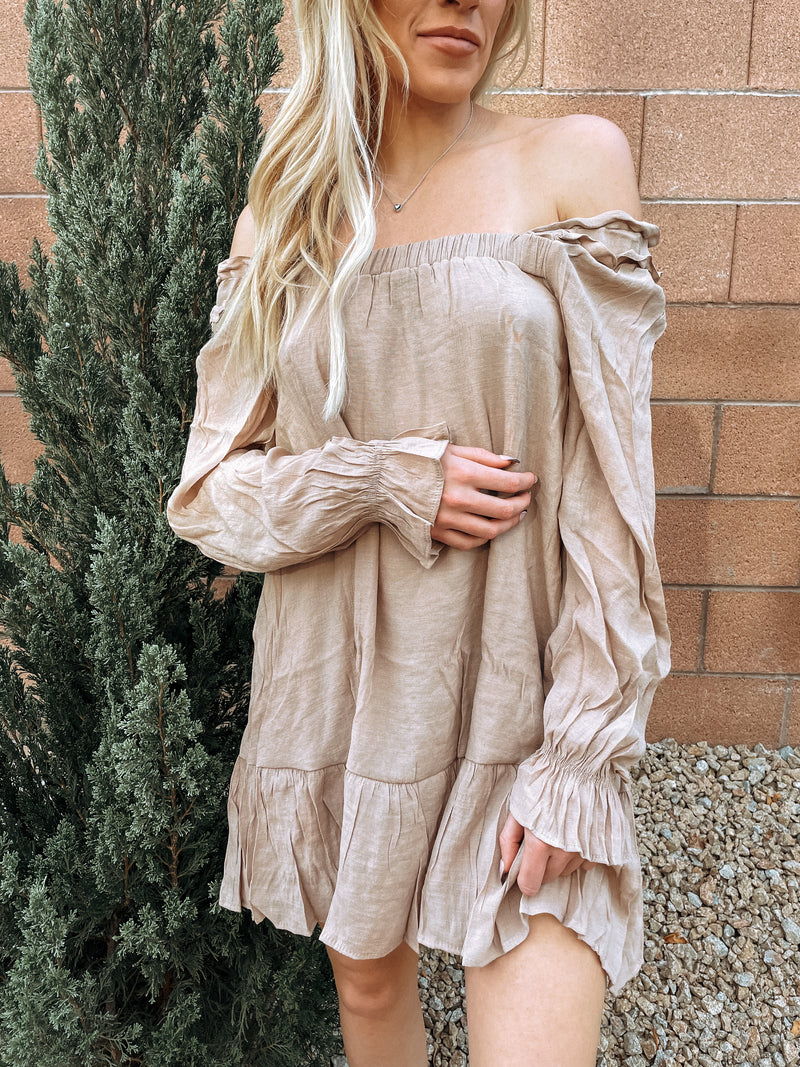 Romance Dress in Taupe