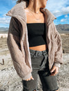 Powder Mocha Puff Bomber Jacket