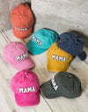 Denim Washed Sherpa MAMA BaseBall Caps