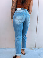 High Rise Distressed Mom Jeans