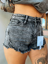 Kancan Black Wash Denim Shorts